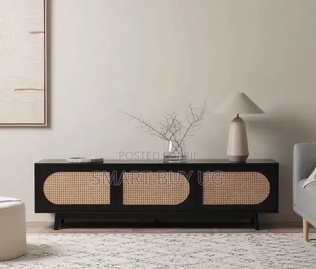 Wooden TV Stand Unit with Drawers and LED Lights - 6ft - 1