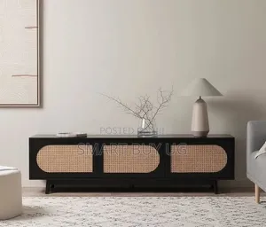 Wooden TV Stand Unit with Drawers and LED Lights - 6ft