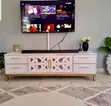 Brand New White TV Stand with Drawers and LED Lights - 1