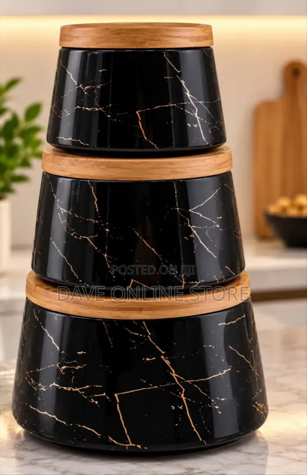 3pc Pyramid Stackable Storage Jars - 1