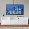 1.8m White Wooden TV Stand with Storage and Drawers - 1