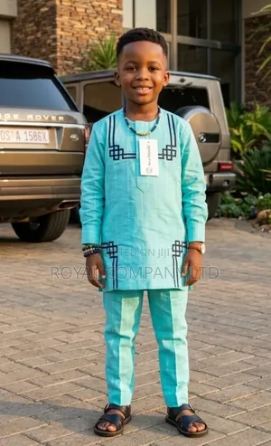 Boys African Wear Linen Suit