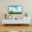 White 5ft TV Stand Unit with Drawers and LED Lights - 1