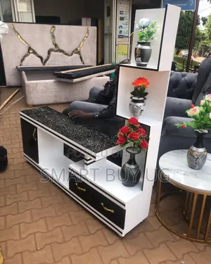 Modern White TV Stand Unit with Drawers & LED Lights (1.3m)
