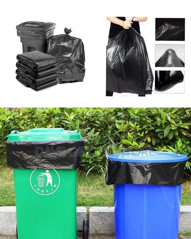 20 Pieces Large Black Heavy Duty Trash Can Liners (120 Liters, 30x36 Inches) - 1