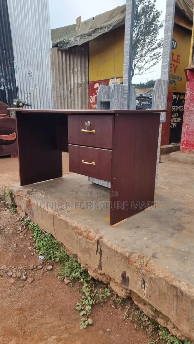 Modern Office Table in Coffee Brown - 1