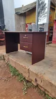 Modern Office Table in Coffee Brown - 1