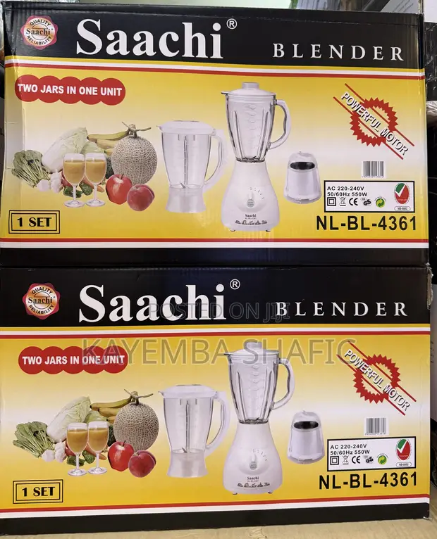 Saachi 3-in-1 Blender NL-BL-4361 with 2 Jars & Dry Grinder - 1