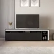 6ft Black TV Stand Unit with Drawers & LED Lights - 2