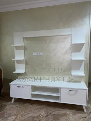 White 6ft TV Stand with Drawers and Shelves