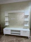 White 6ft TV Stand with Drawers and Shelves - 1
