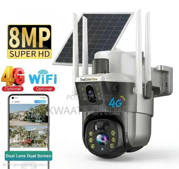 4G PTZ Solar Security Camera with Dual-Screen - 1