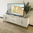 5ft White TV Stand Unit with Drawers & LED Lights - 1