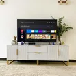 Modern White TV Stand Unit with Drawers & LED Lights (1.6m) - 1