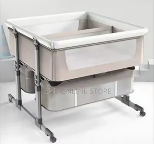 Baby Beside Crib, Twins Baby Bed Sleeper with Storage Basket
