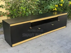 6ft Black TV Stand with Wall Storage and LED Lights