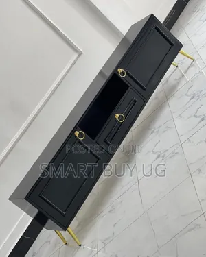 Black 6ft Wall Unit TV Stand with Drawers & LED Lights