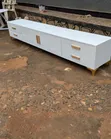 Brand New White TV Stand with Drawers & LED Lights - 2
