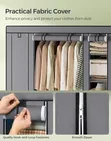 Portable Fabric Wardrobe with Steel Clothes Rail - 2