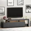 Modern White TV Stand with Drawers & LED Lights - 1