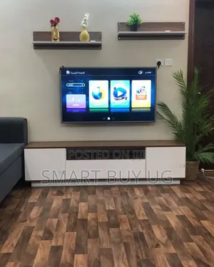 White TV Stand Unit with Drawers and LED Lights - 6ft