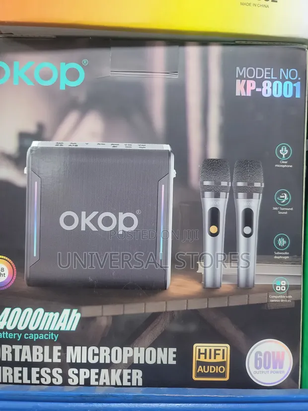 OKOP KP-8001 Portable Wireless Bluetooth Karaoke Speaker System - 1