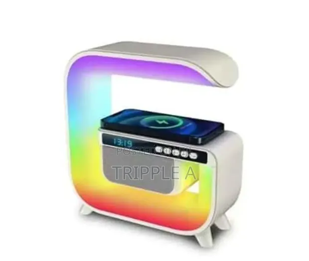 G Shaped Light Wireless Speaker Alarm Clock 15W - 1