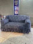 2 Seater Velvet Sofa Cover - Grey - 1