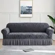2 Seater Velvet Sofa Cover - Grey - 2