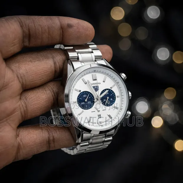 Carrera Silver Chronograph White Dial - Premium - 1