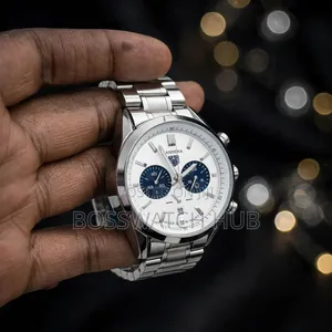 Carrera Silver Chronograph White Dial - Premium