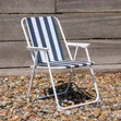 Outdoor Camping Chairs - Green and White Stripes - 1
