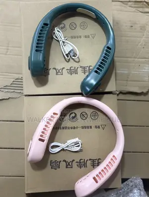 Portable USB-Rechargeable Bladeless Neck Fans - Green & Pink