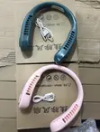 Portable USB-Rechargeable Bladeless Neck Fans - Green & Pink - 1