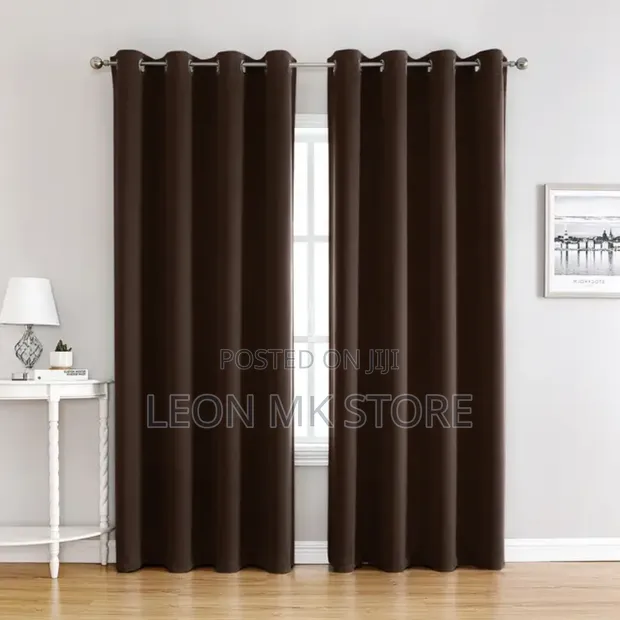 Charcoal Brown Blackout Curtains (300x200cm) - 1