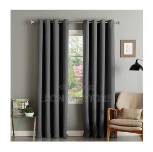 Elegant Charcoal Grey Eyelet Curtains (3pcs)