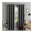 Elegant Charcoal Grey Eyelet Curtains (3pcs) - 1