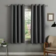 Elegant Charcoal Grey Eyelet Curtains (3pcs) - 2