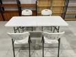 1.8m White Folding Dining Table and 4 Chairs Set - 2