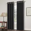 Luxury Floor-Length Eyelet Curtains - Charcoal Grey - 1