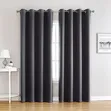 Luxury Floor-Length Eyelet Curtains - Charcoal Grey - 2