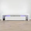 6ft White TV Stand Wall Unit with Drawers & LED Lights - 1