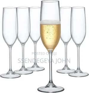 Krosno Crystal Champagne Flutes (Set of 6)