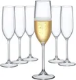Krosno Crystal Champagne Flutes (Set of 6) - 1