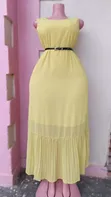 Elegant Yellow Midi Dress - 1