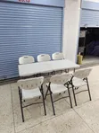 1.5m Foldable Dining Table and 6 Chairs - 3