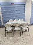 1.8m Plastic Folding Table and Chairs Set - 1