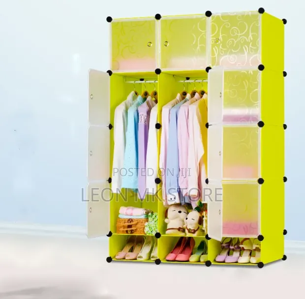 Elegant Portable Plastic Wardrobe - Green - 1