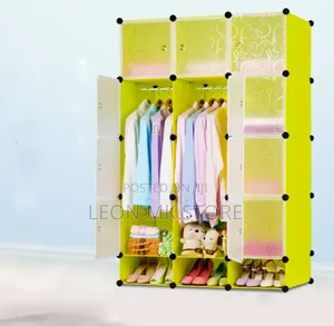 Elegant Portable Plastic Wardrobe - Green