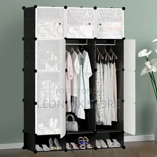 Multi-Door Plastic Clothes Cabinet - 1